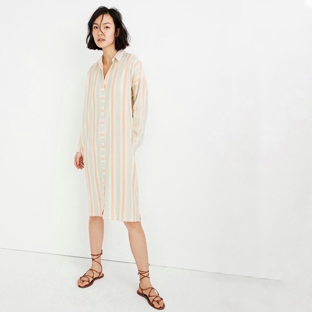 Madewell Tunic Shirtdress Rainbow Stripe XS